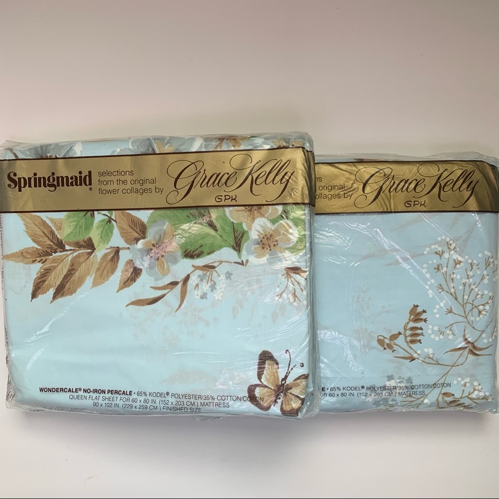 Vintage rare and collectible 1978 queen sheet set designed by Grace Kelly - NWT